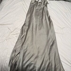 Show Me Your MuMu Moss Green Satin Anderson Dress